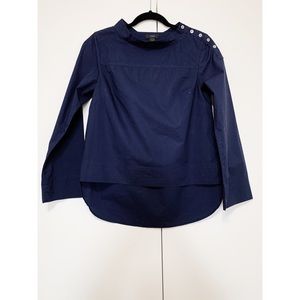 J. Crew navy blue cotton blouse worn twice.